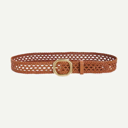 Audrey Woven Belt - Oak Brown