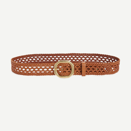 Audrey Woven Belt - Oak Brown - Galvanic.co