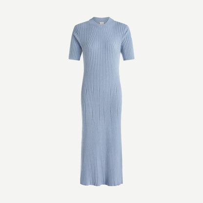 Maeve Rib Knit Midi Dress - Ashley Blue - Galvanic.co