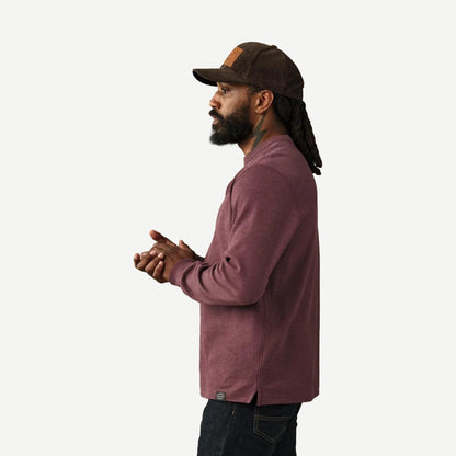 Waffle Knit Thermal Crewneck - Dark Port Heather