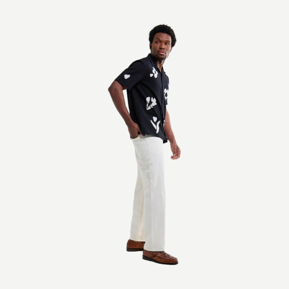 Didcot SS Shirt Abstract Applique - Black/Beige - Galvanic.co