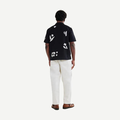 Didcot SS Shirt Abstract Applique - Black/Beige - Galvanic.co