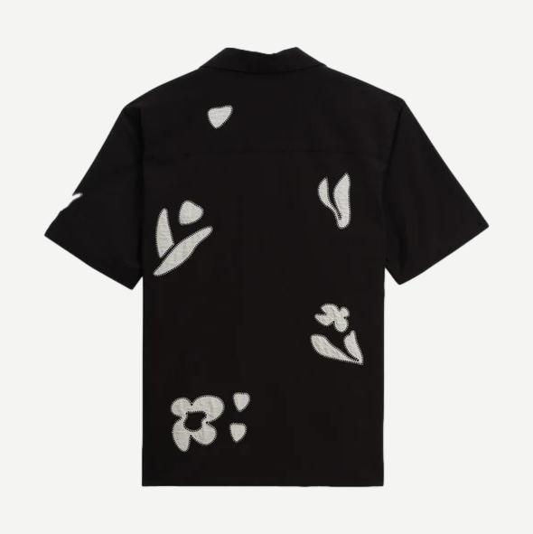 Didcot SS Shirt Abstract Applique - Black/Beige - Galvanic.co