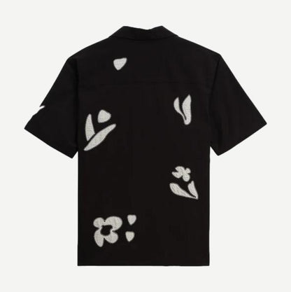 Didcot SS Shirt Abstract Applique - Black/Beige - Galvanic.co