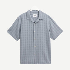 Didcot SS Shirt - Open Weave Grid Pale Blue - Galvanic.co