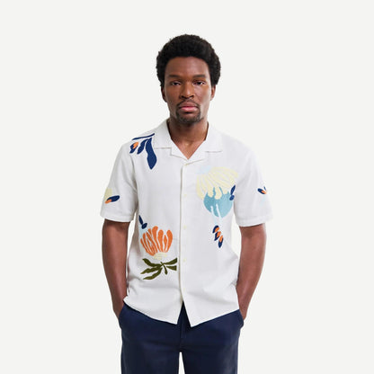 Didcot SS Shirt Chunky Flower - Ecru/Multi - Galvanic.co