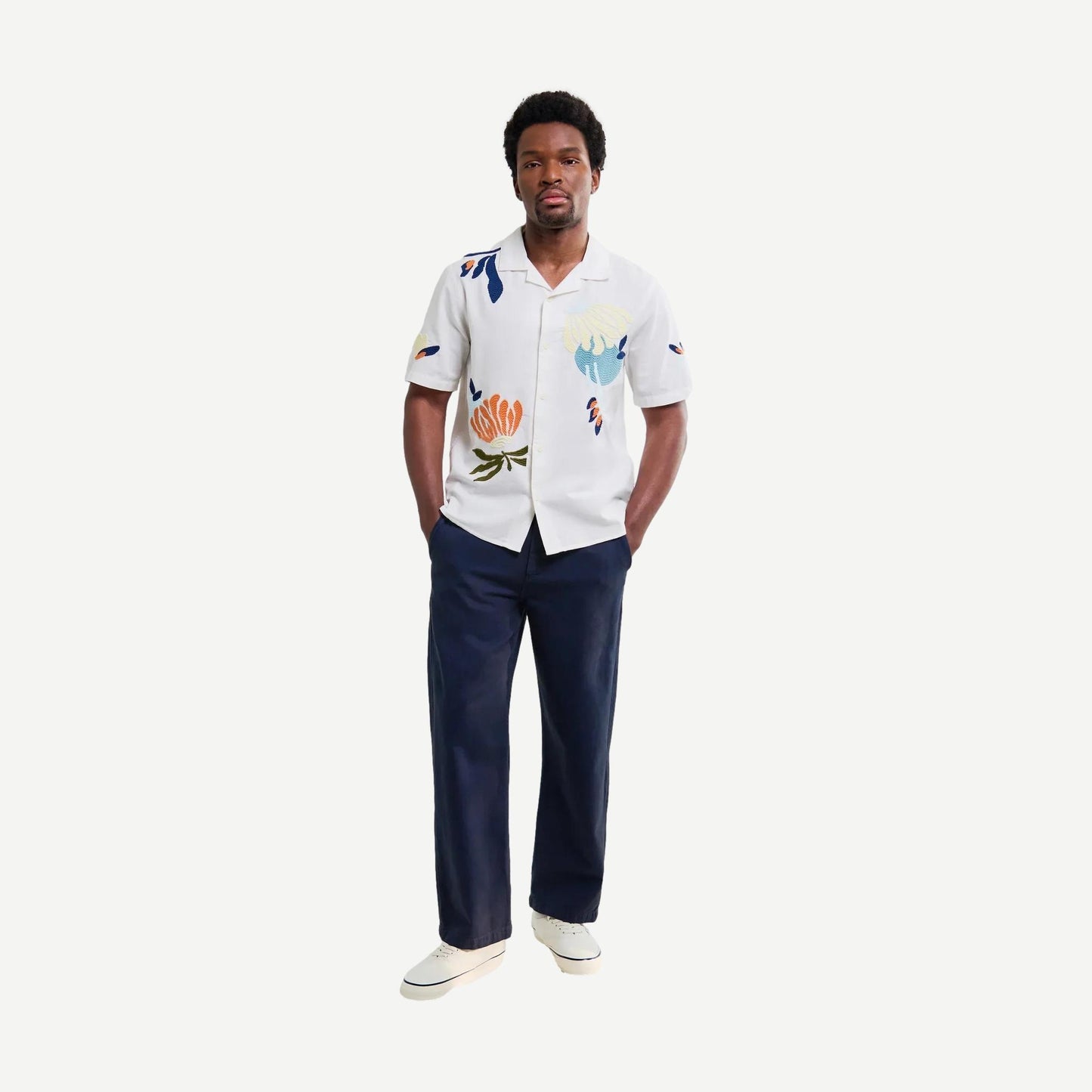 Didcot SS Shirt Chunky Flower - Ecru/Multi - Galvanic.co