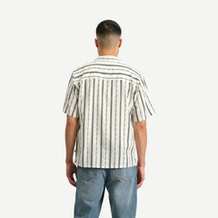 Didcot SS Shirt W. Pocket - Fleck Stripe Ecru - Galvanic.co