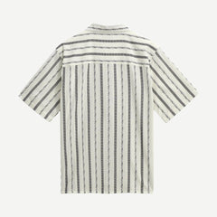 Didcot SS Shirt W. Pocket - Fleck Stripe Ecru - Galvanic.co