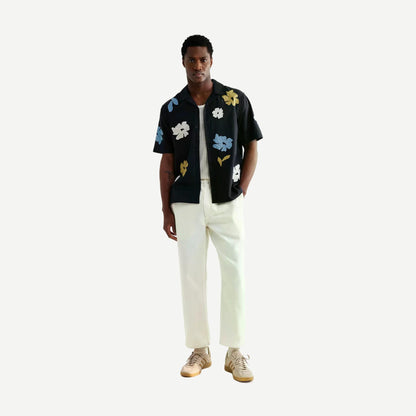 Didcot SS Shirt Flower Applique - Navy/Multi - Galvanic.co