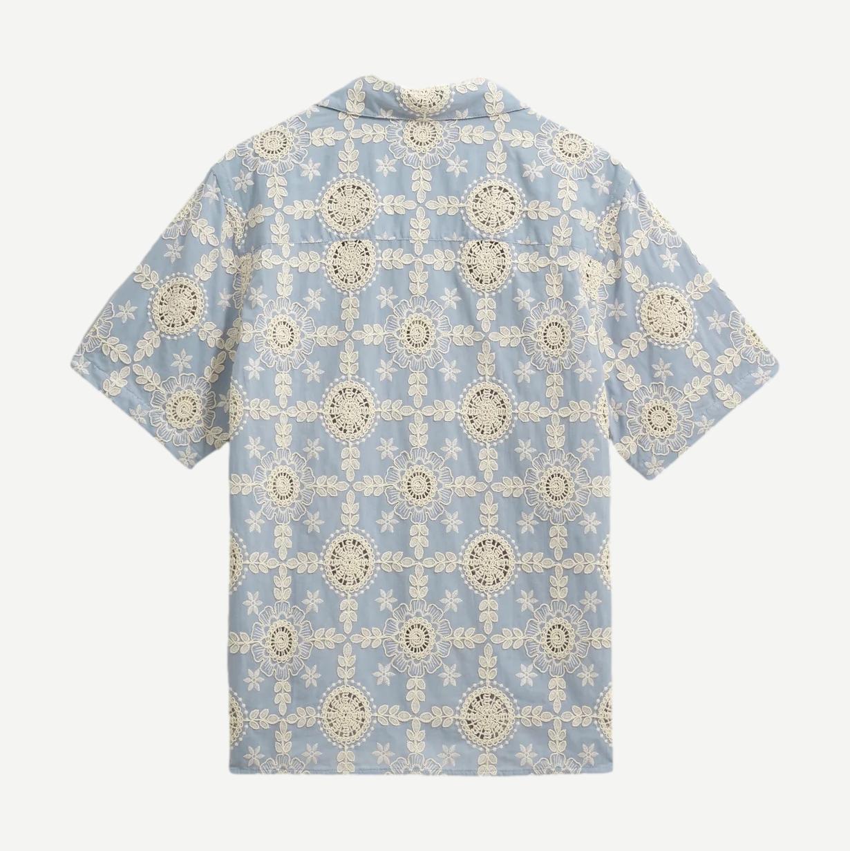 Didcot SS Shirt - Heavy Corded Lace Pale Blue/Ecru - Galvanic.co