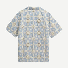 Didcot SS Shirt - Heavy Corded Lace Pale Blue/Ecru - Galvanic.co