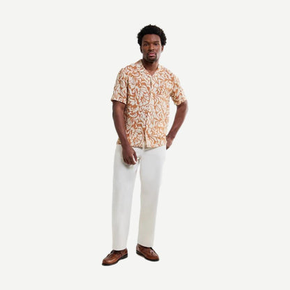 Didcot SS Shirt Two Tone Floral - Tan/Beige - Galvanic.co