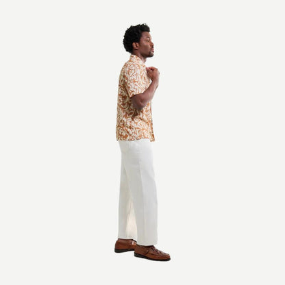 Didcot SS Shirt Two Tone Floral - Tan/Beige - Galvanic.co