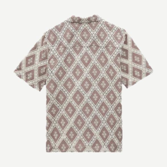 Didcot Shirt Diamond Lace - Taupe/Ecru - Galvanic.co