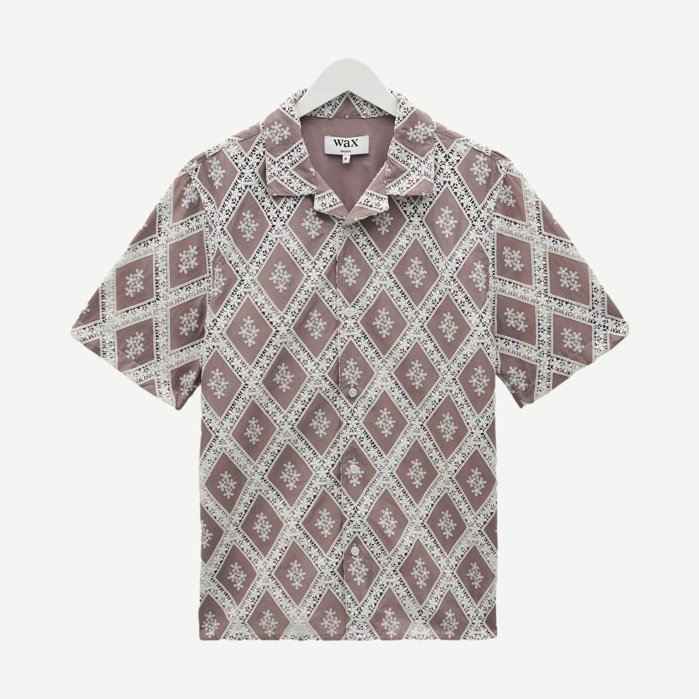 Didcot Shirt Diamond Lace - Taupe/Ecru - Galvanic.co