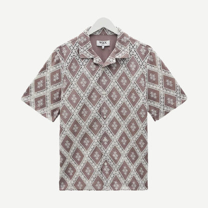 Didcot Shirt Diamond Lace - Taupe/Ecru - Galvanic.co