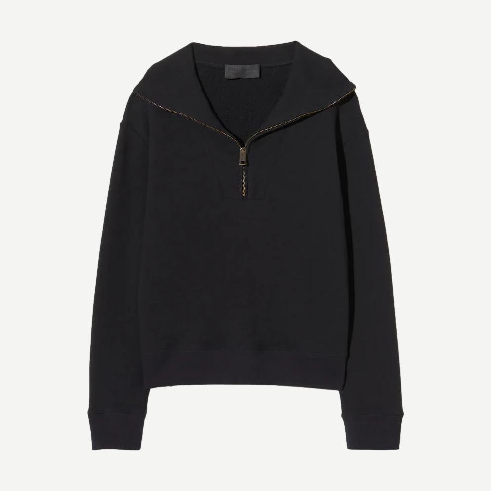 Diya Quarter Zip Sweatshirt - Black - Galvanic.co