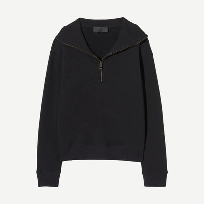 Diya Quarter Zip Sweatshirt - Black - Galvanic.co
