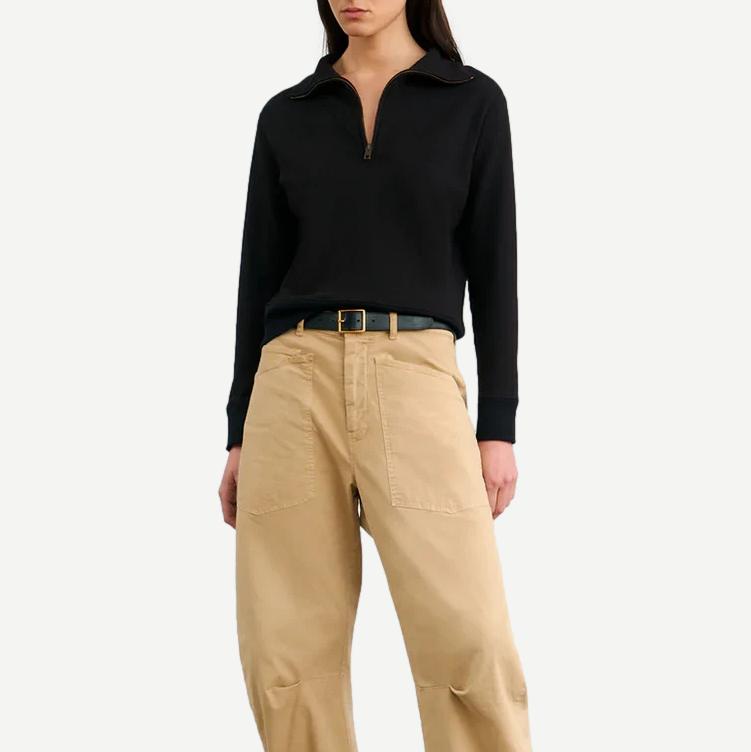 Diya Quarter Zip Sweatshirt - Black - Galvanic.co