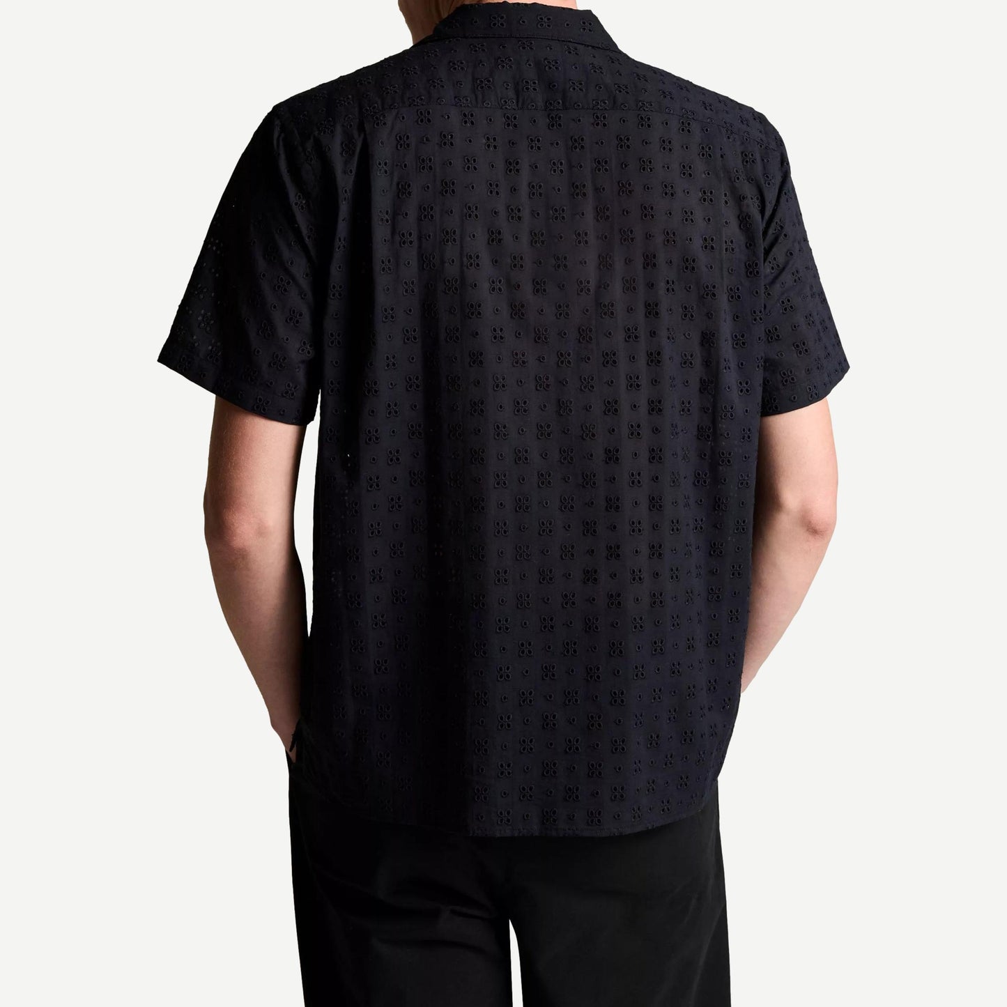 Cotton Eyelet SS Collared Shirt - Coastal Blue - Galvanic.co