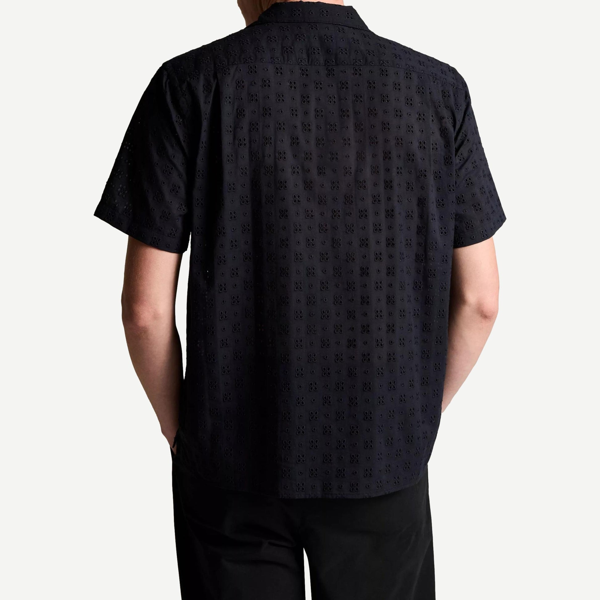 Cotton Eyelet SS Collared Shirt - Coastal Blue - Galvanic.co