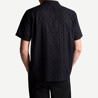 Cotton Eyelet SS Collared Shirt - Coastal Blue - Galvanic.co