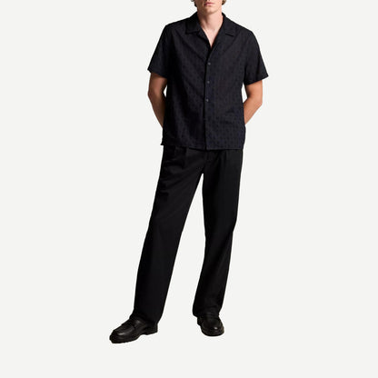 Cotton Eyelet SS Collared Shirt - Coastal Blue - Galvanic.co