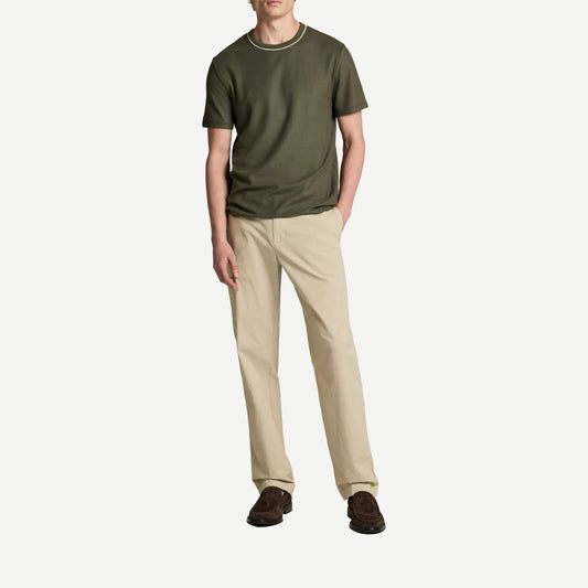 Tipped Pima Pique S/S Crew - Coulter Green