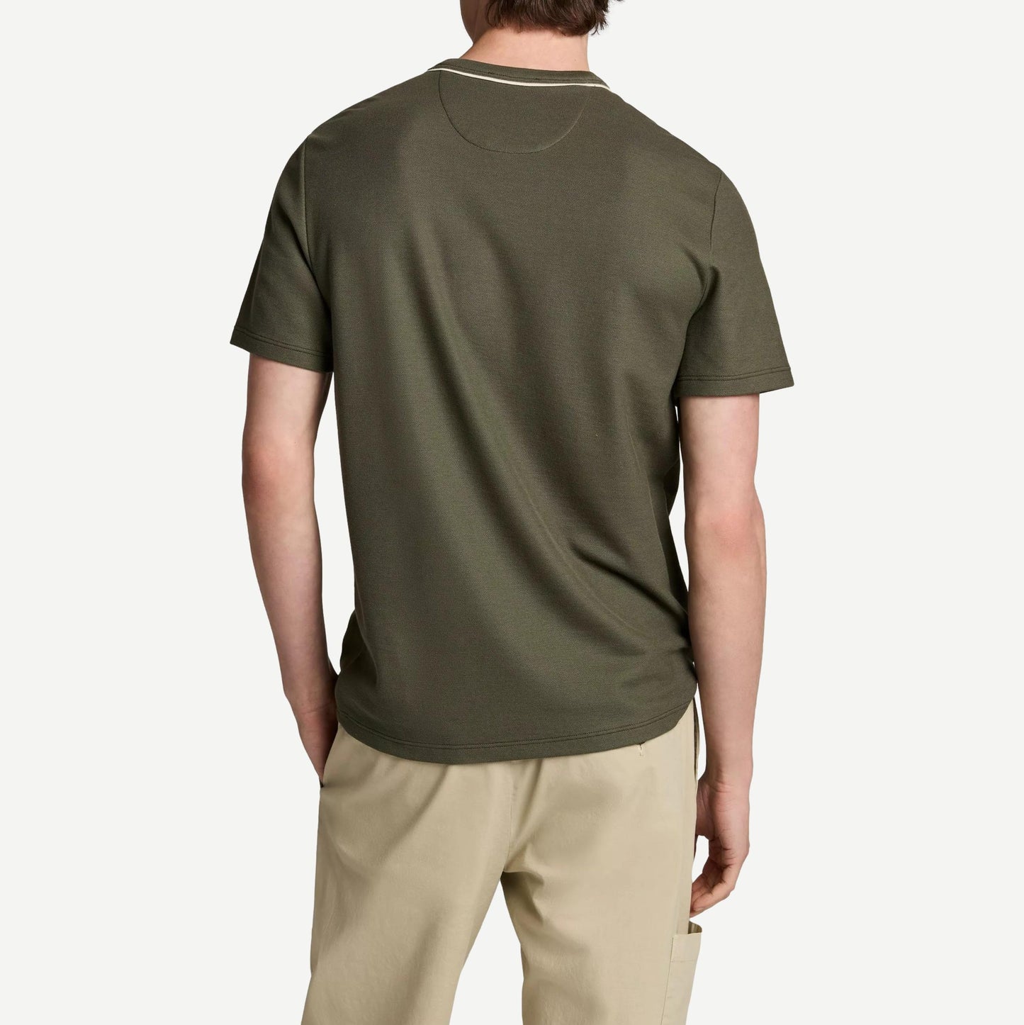 Tipped Pima Pique S/S Crew - Coulter Green