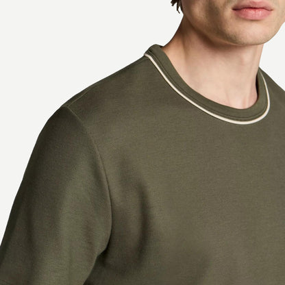 Tipped Pima Pique S/S Crew - Coulter Green