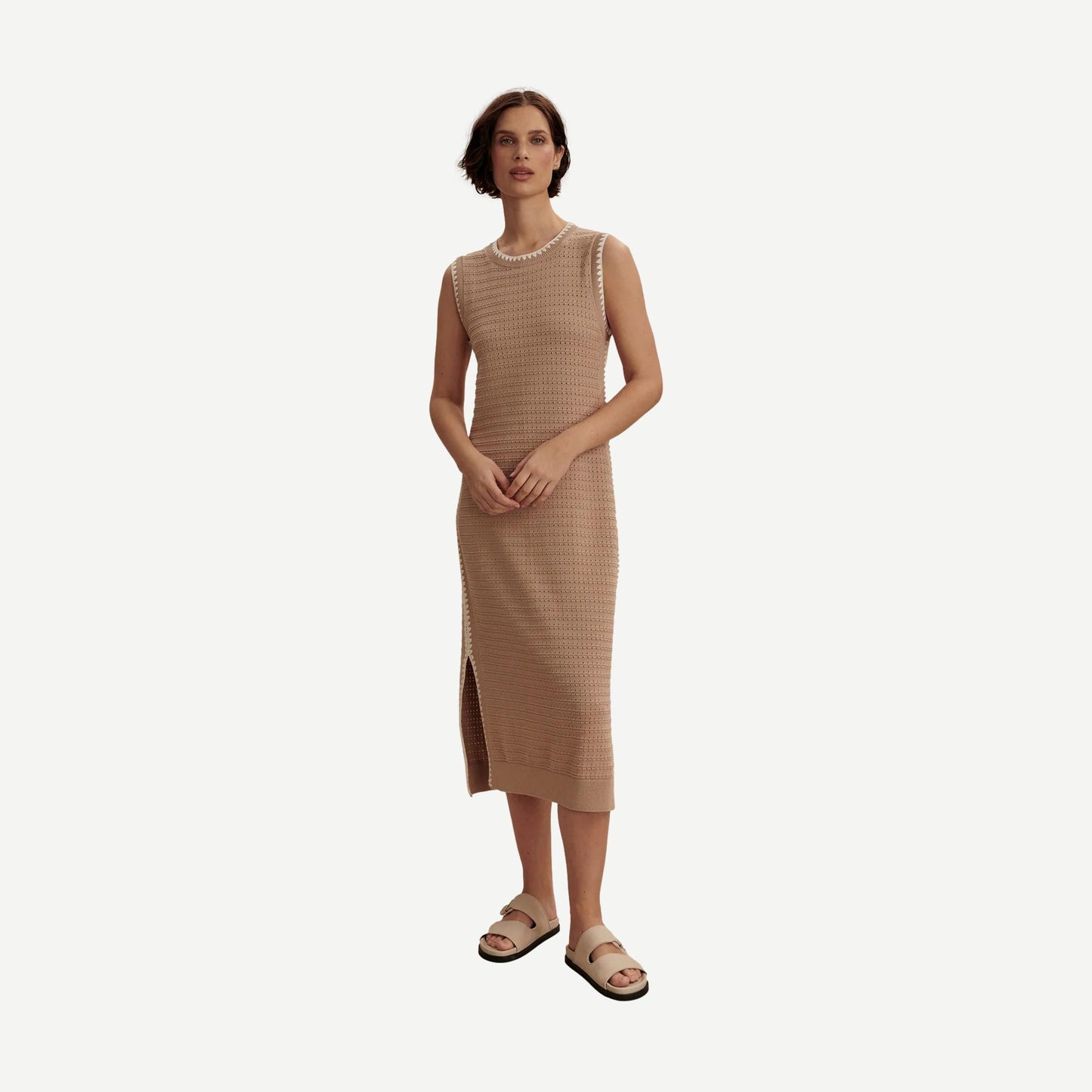 Dwight Tank Knit Dress- Light Taupe - Galvanic.co