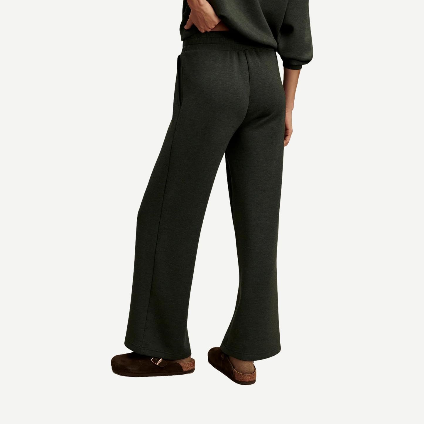 The Wide Leg Pant - Olive Marl