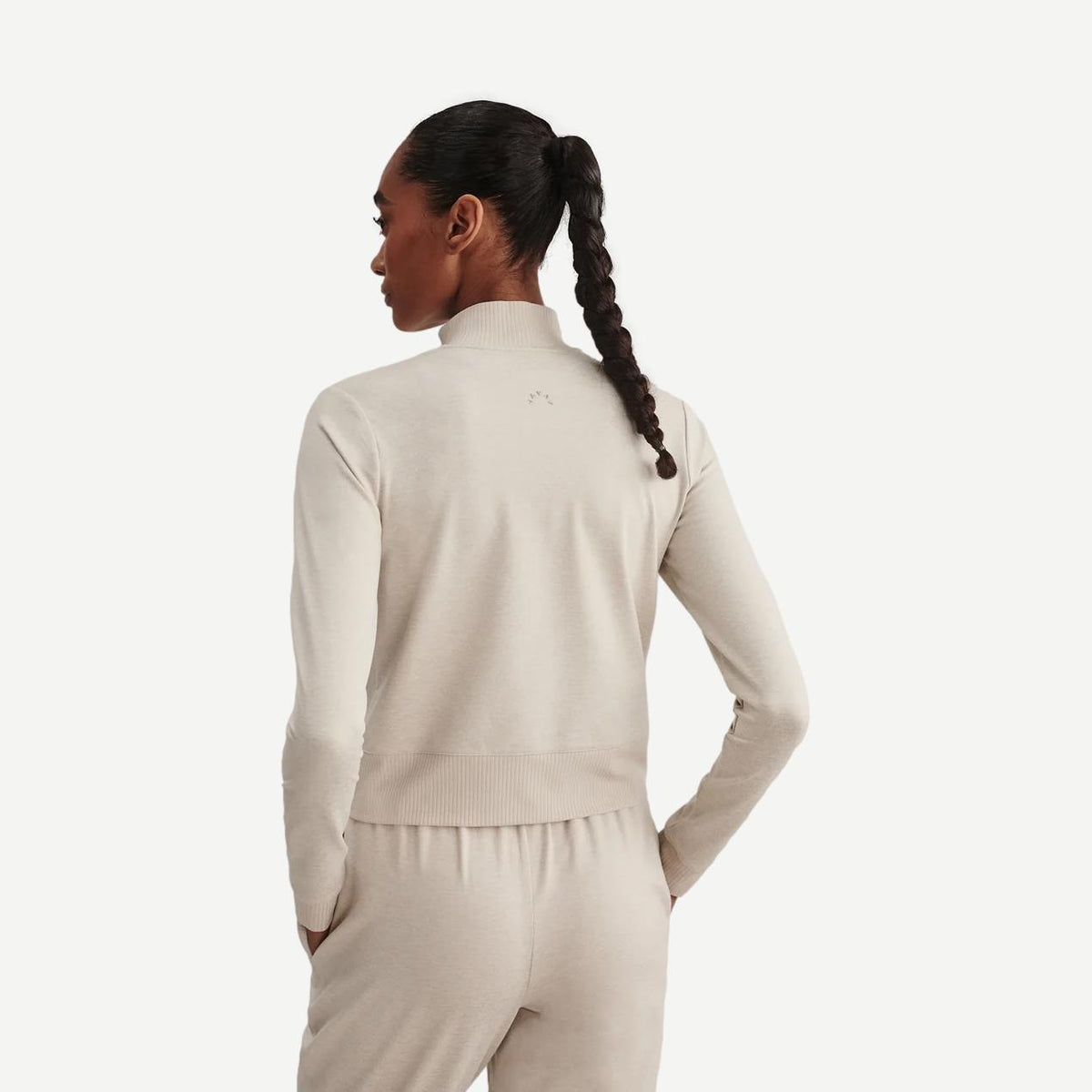 Rufus Cropped Zip Through - Pebble Marl