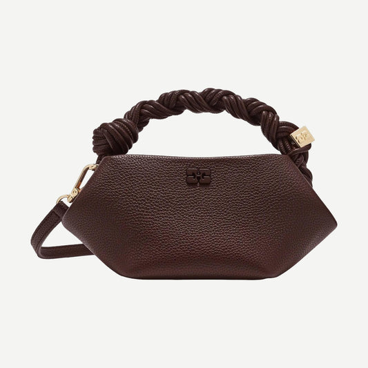 Ganni Bou Bag Mini Grained - Chicory Coffee