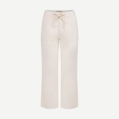 Easy Drawstring Slouch Crop - Bone