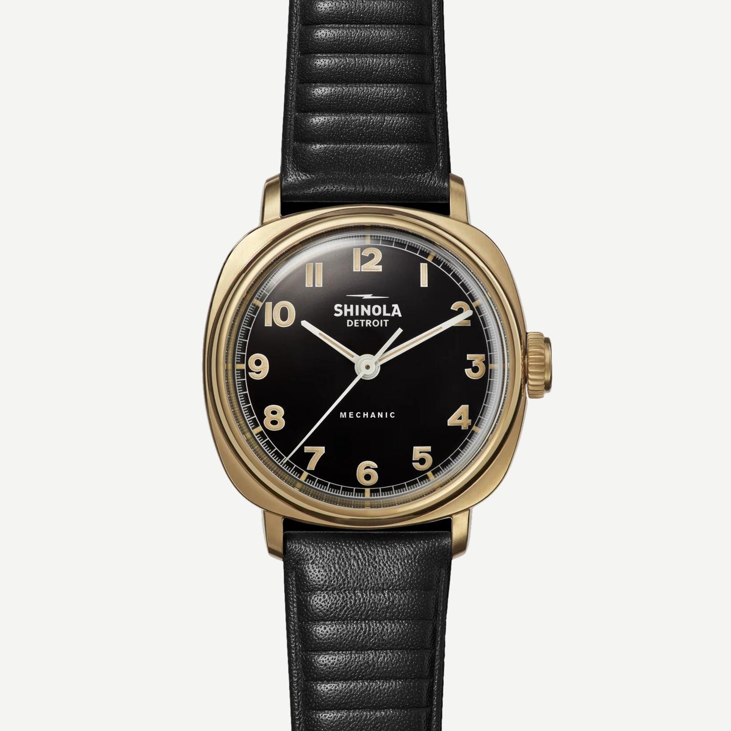 Mechanic 3H 39mm Black Leather - Black