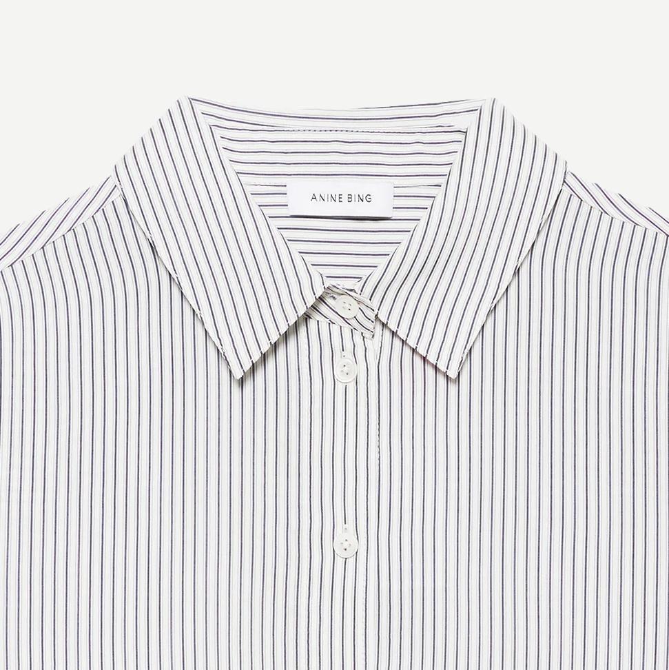 Essie Shirt - White And Navy Stripe - Galvanic.co