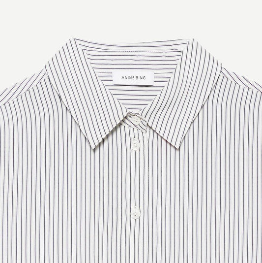 Essie Shirt - White And Navy Stripe - Galvanic.co