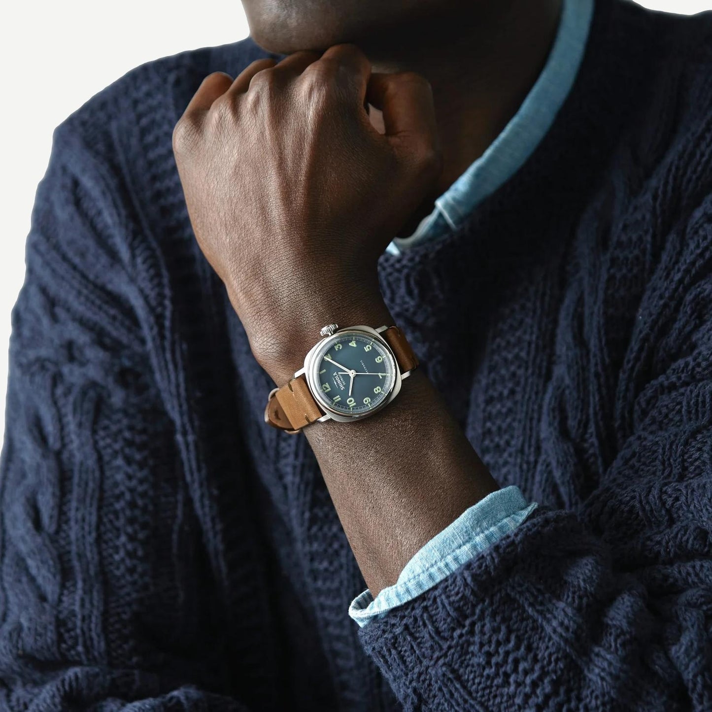 Mechanic 3H 39mm British Tan - Steel Blue - Galvanic.co