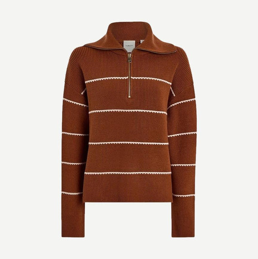 Swanson Half Zip Knit Sweater - Ginger Bread