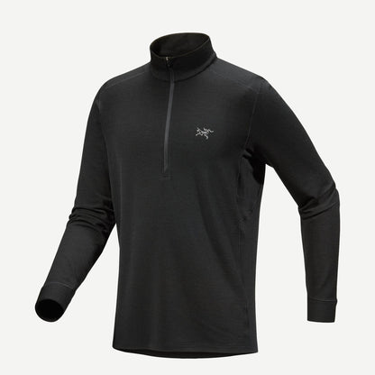 Rho Merino Wool Zip Neck M - Black