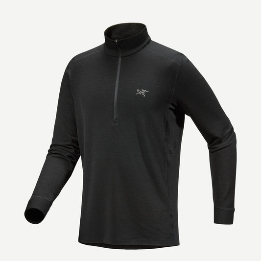 Rho Merino Wool Zip Neck M - Black