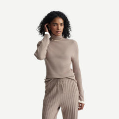 Ravena Rib Knit High Neck Top - Fungi - Galvanic.co