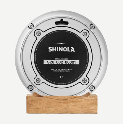 Desk Clock Runwell 6" - Chrome/Black