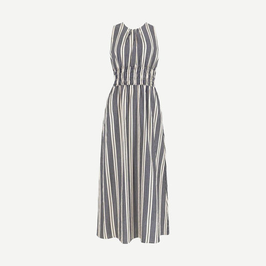 Callista Midi Dress - Antique Navy Stripe - Galvanic.co