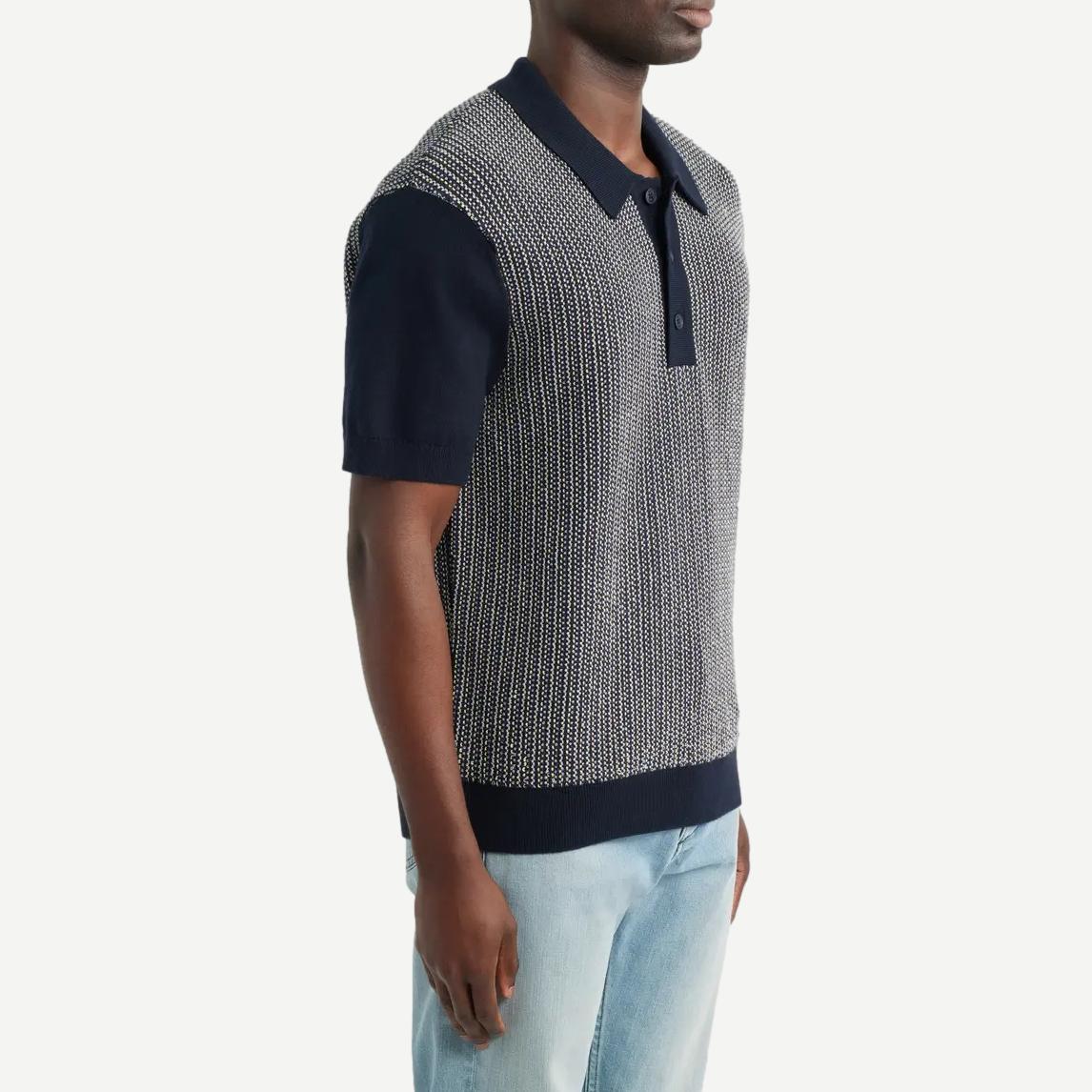 Turin Polo Multi Stripe - Navy - Galvanic.co