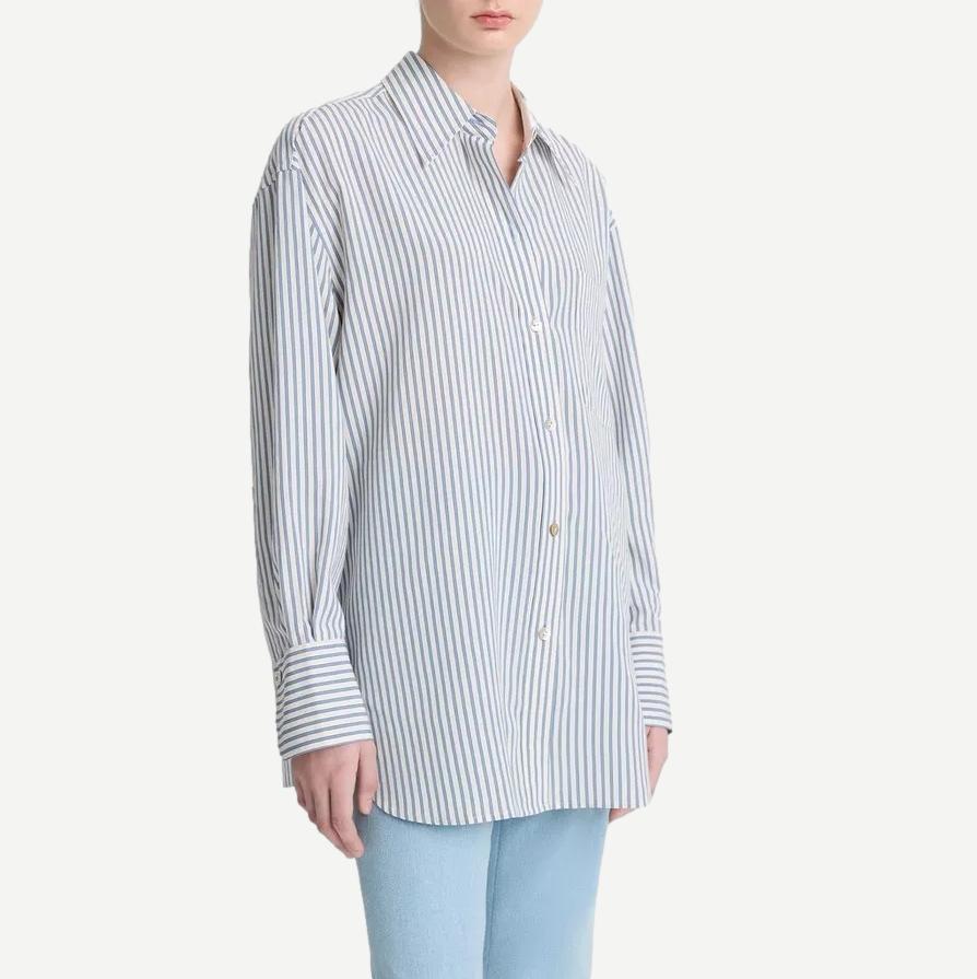Furrow Stripe Button Down Shirt - Blue/Off White - Galvanic.co
