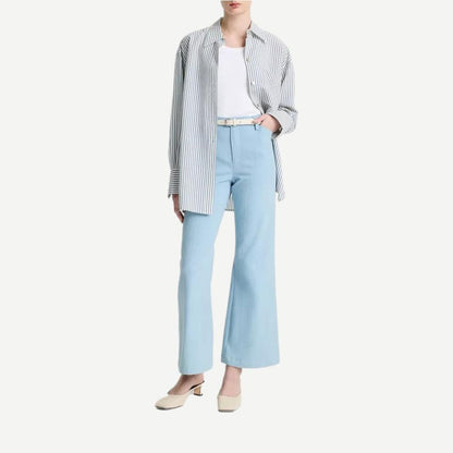 Furrow Stripe Button Down Shirt - Blue/Off White - Galvanic.co