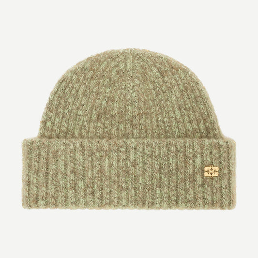 Melange Brushed Mohair Beanie - Nile